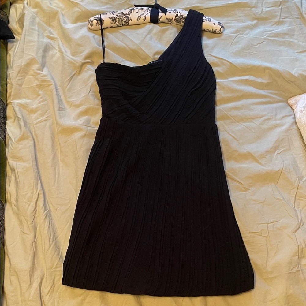 Theory Black One-Shoulder Dress